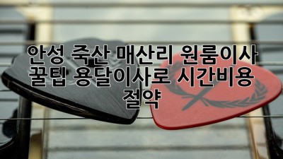 안성 죽산 매산리 원룸이사 꿀팁🍯 용달이사로 시간&비용 절약!